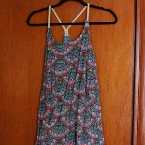 Pattern dress with braided straps